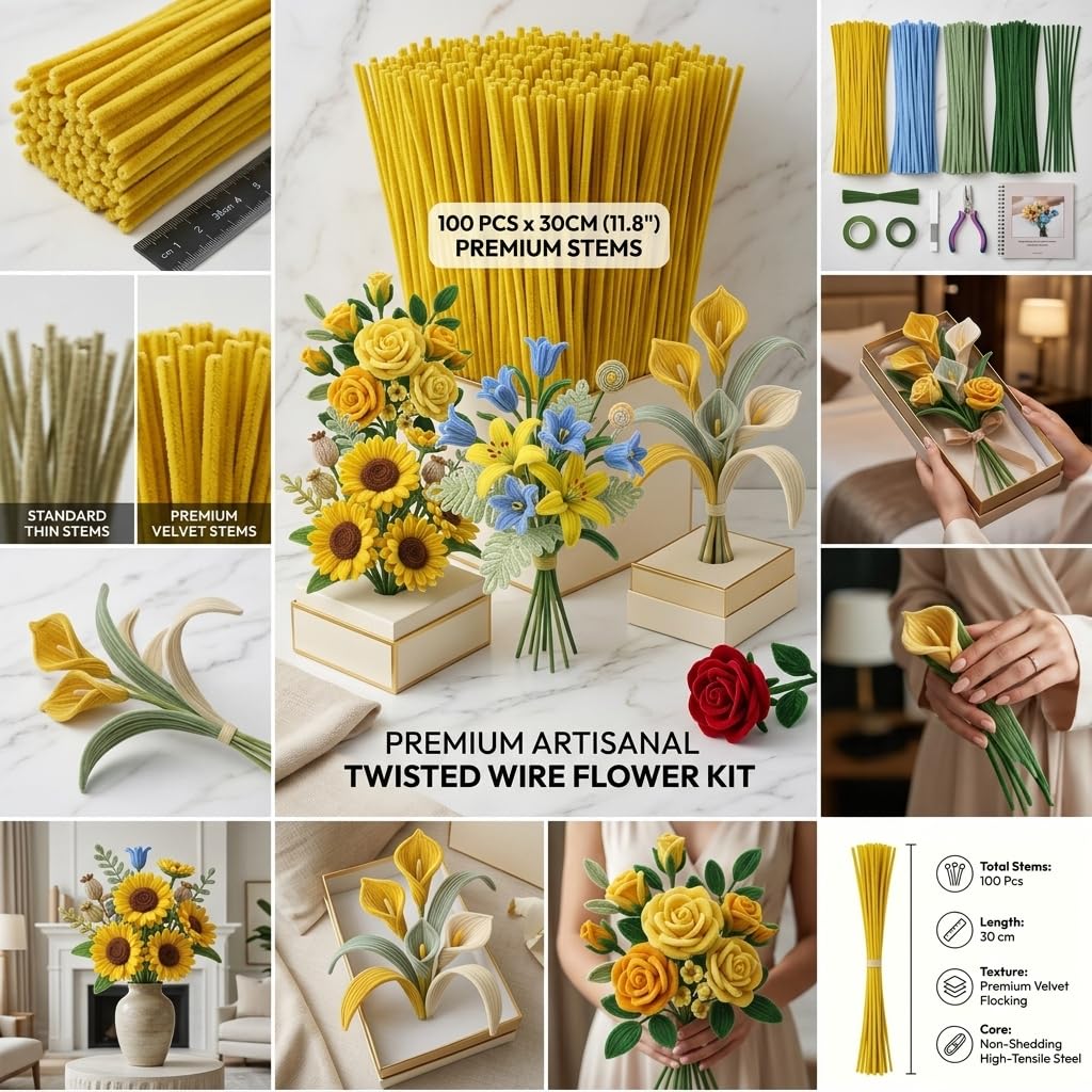 300 Pcs Pipe Cleaners Bulk, No-Shed Fuzzy Sticks for DIY Flowers & Crafts image 4