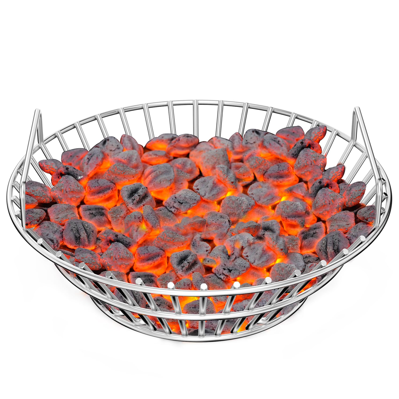 onlyfire Stainless Steel Charcoal Ash Basket Fits for Large Big Green Egg Grill, Kamado Joe Classic, Pit Boss, Louisiana Grills,Primo Kamado Grill and Large Grill Dome