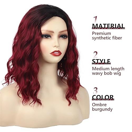 Miniatura 9 de SEVENCOLORS Pelucas rubias rizadas estilo Bob para mujeres blancas, pelucas de cabello ondulado corto en capas con raíces oscuras, pelucas