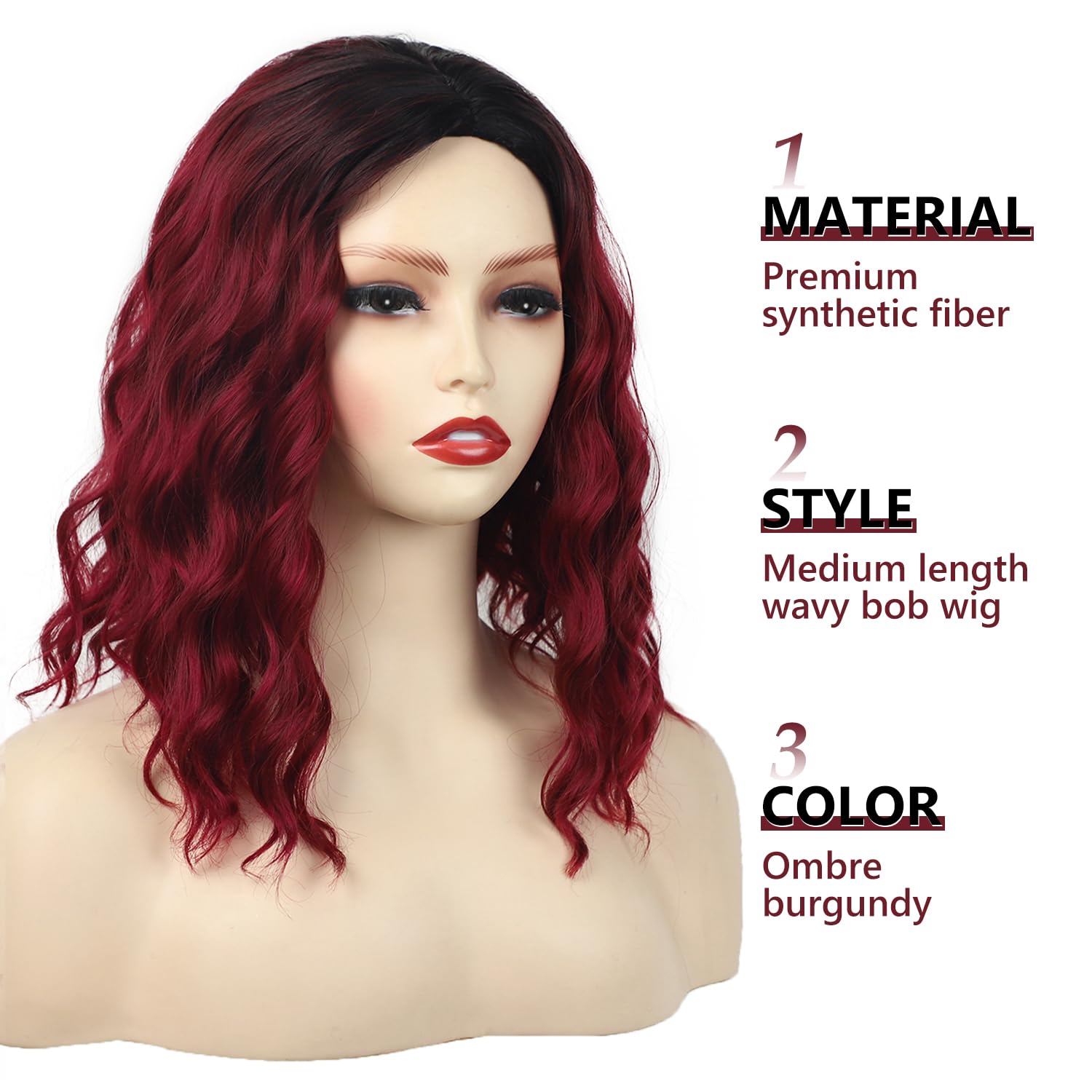 Amazon.com : SEVENCOLORS Short Burgundy Curly Wigs for Black 