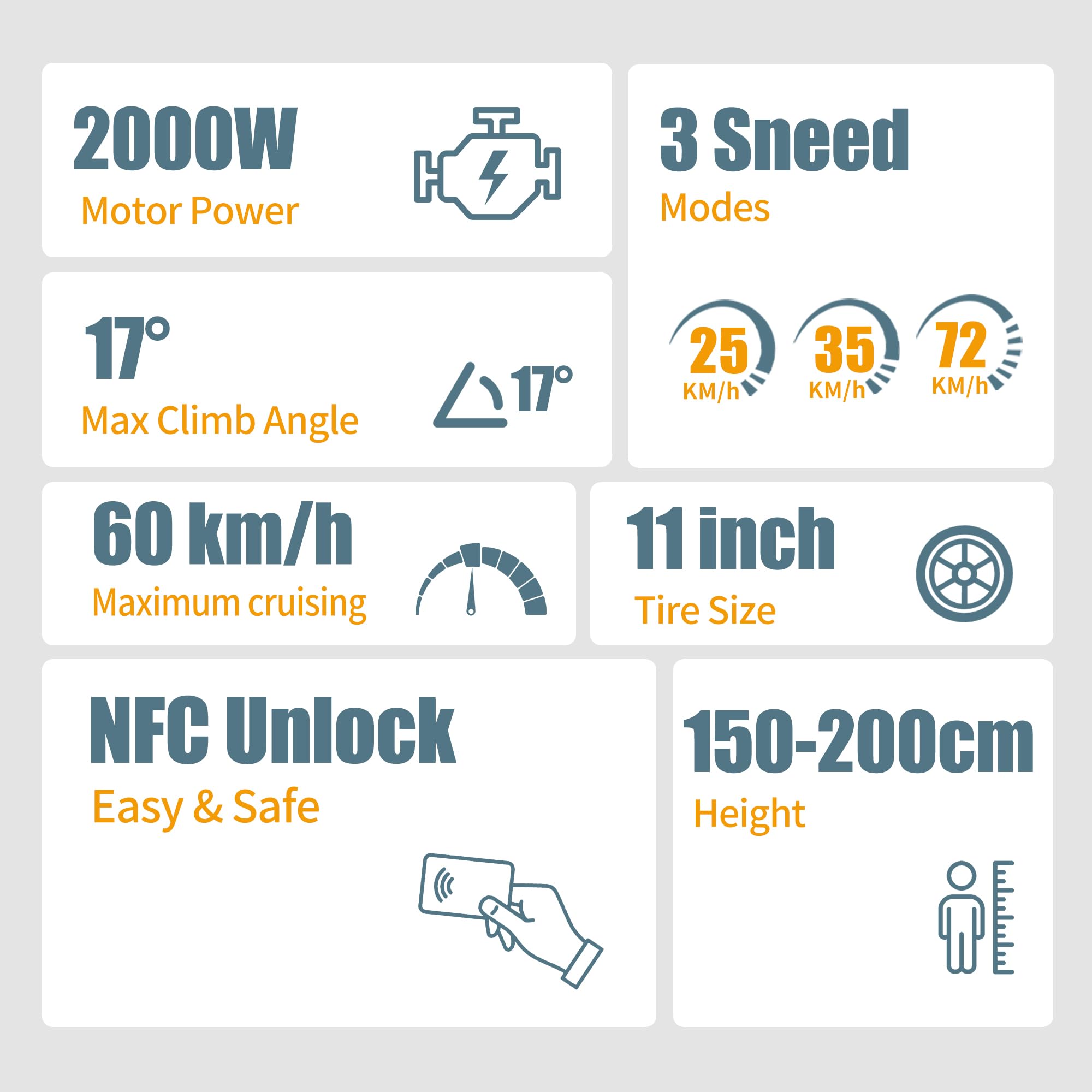 Monopattino Elettrico Adulto Pieghevole, 45-60Km di Autonomia, Scooter Elettrico con Batteria 60V 23Ah, Pneumatici Tubeless 11", Doppia Sospensione, Doppio Freno a Disco, Portata 120 kg