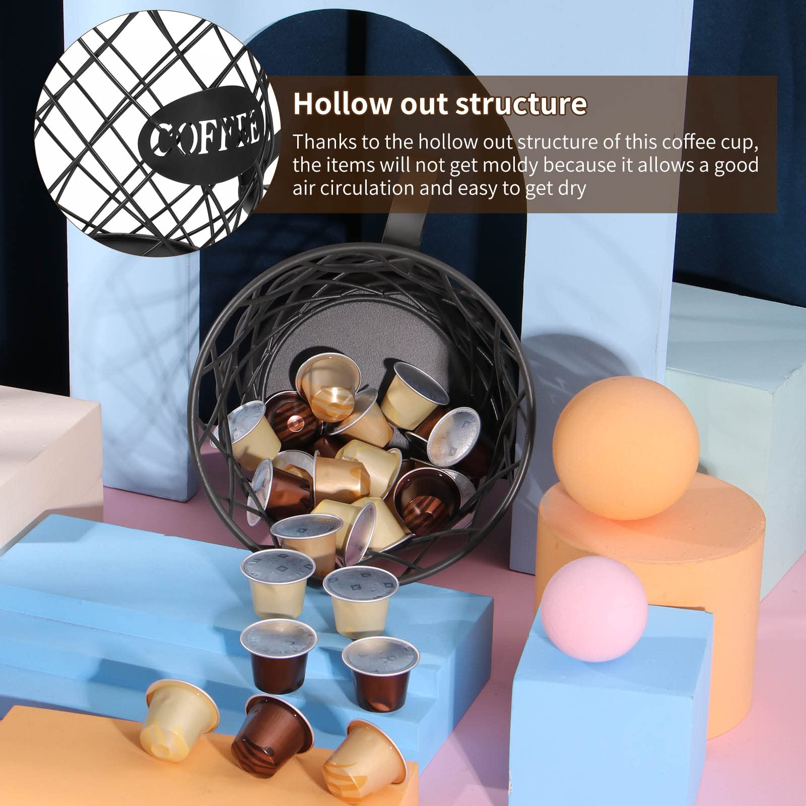 Cestello porta capsule caffè, portacialde multiplo, portaoggetti da cucina da appoggio per Tassimo, Nespresso, Dolce gusto