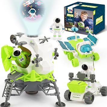 TOY Life Lunar Space Toy for Kids 3-5, Rocket Ship Toy with Astronaut Toys, Space Adventure Rocket Set, Spaceship Toys for Kids, Rocketship Toys for Boys and Girls 5-8, Space Toys