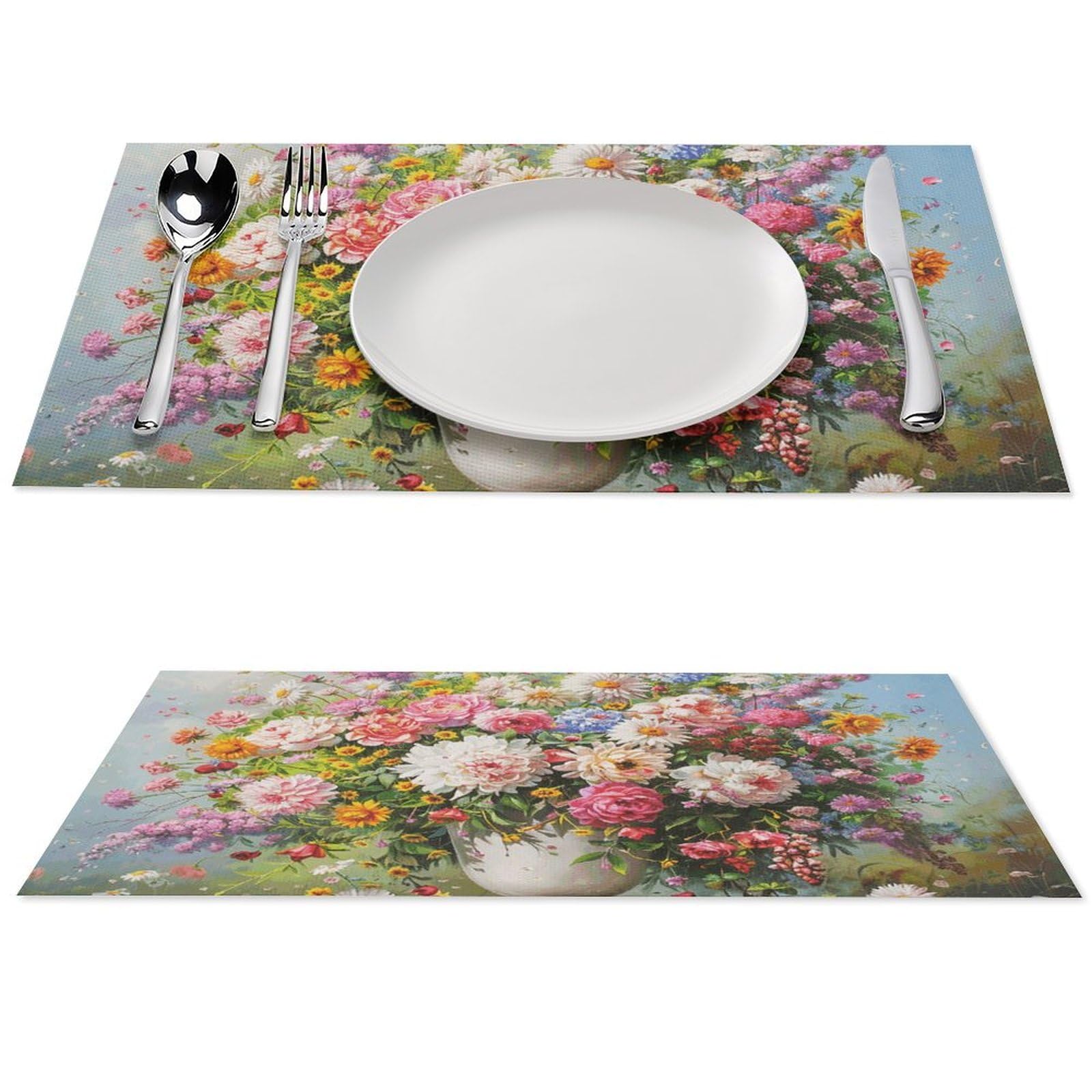 Sets de table blancs lot de 4 pour éviter les taches et glissements