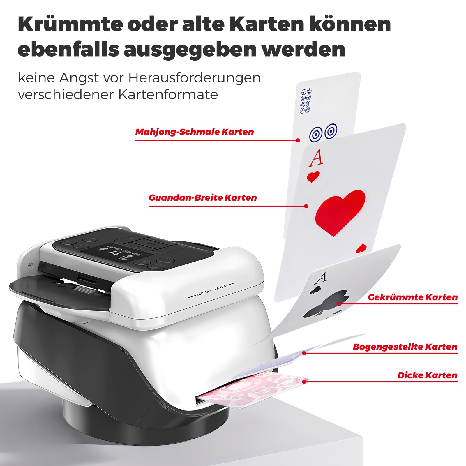 Automatischer Kartengeber & Kartenmischer mit 360° Drehfunktion, anpassbarer Kartenzuteilung für beliebig viele Spieler, vielseitigem Ausgabewinkel, Kompatibilität (mit Fernbedienungen)