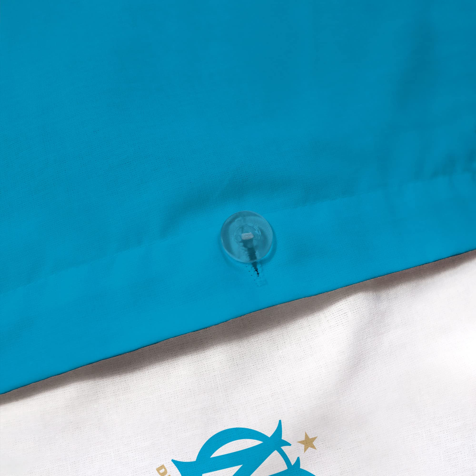 OM Housse de Couette + taie d'oreiller 100% Coton - Voilure 240 X 220 + 2 to 63X63 Cm, Bleu