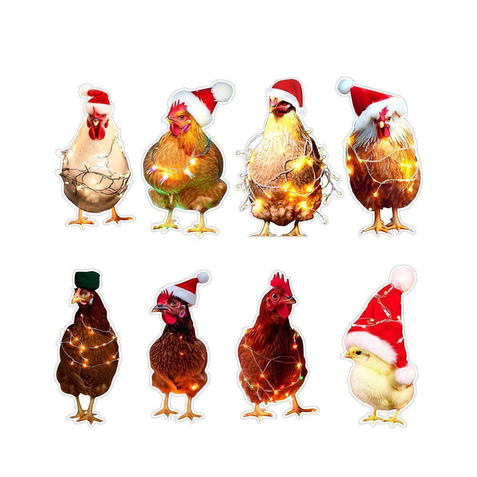 Ornement de Poulet de Noël en Acrylique : Pendentif Suspendu pour Arbre et Voiture