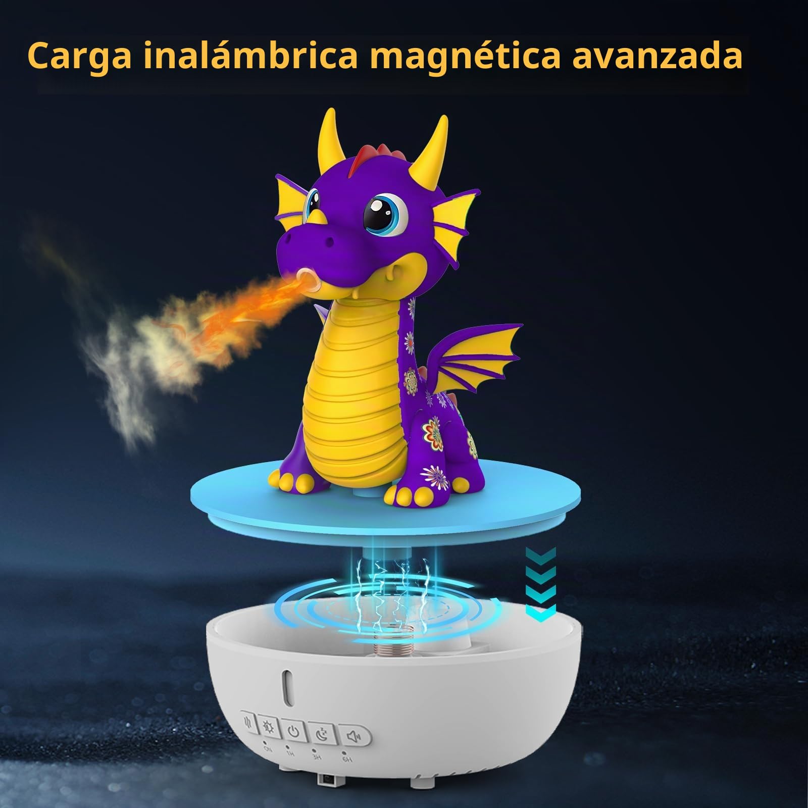 Diffusor de Aromas con Ruido Blanco, Humidificador para Niños de 200 ml con Mando a Distancia y Función de Temporizador 1/3/6 H, Diffusor de Aceites Esenciales para Dormitorio (Morado)