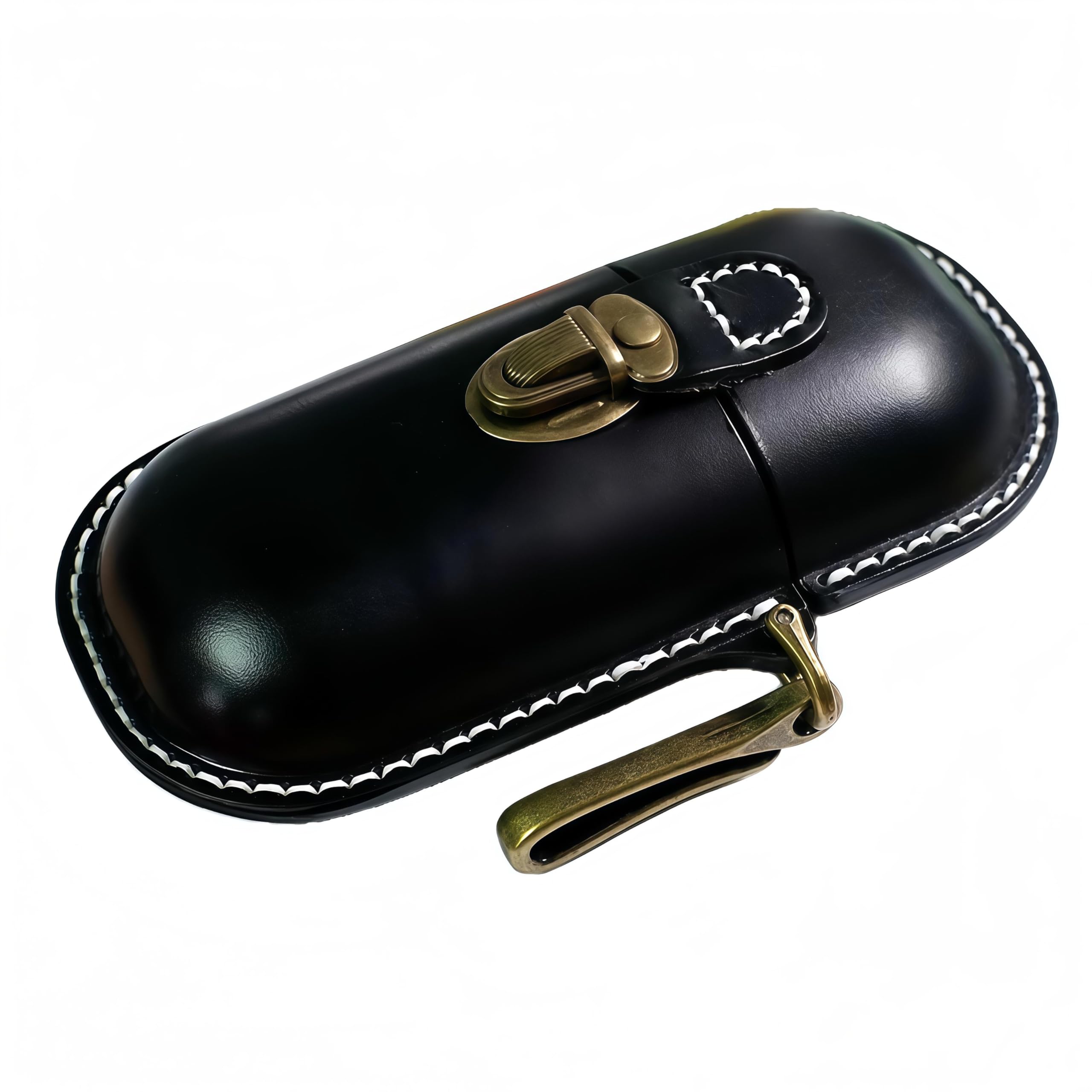 Étui de protection en cuir pleine fleur rétro (lunettes de soleil, lunettes de vue, lunettes de lecture), pochette de rangement pour lunettes portable,Bleu