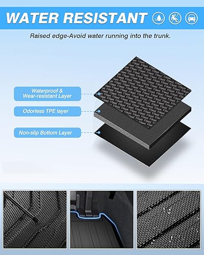 Vista 28 de Powerty Alfombrilla de maletero para Honda Pilot 2016-2021 2022, alfombrillas de carga TPE para todo tipo de clima, forro de carga para asiento
