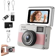 Mini Keychain Camera - HD Thumb Camera, 1.47-inch Flip Screen | Multiple Shooting & Recording Modes | Portable Digital Camera with SD Card for Travel, Party | Ideal Fashion Pendant Gift