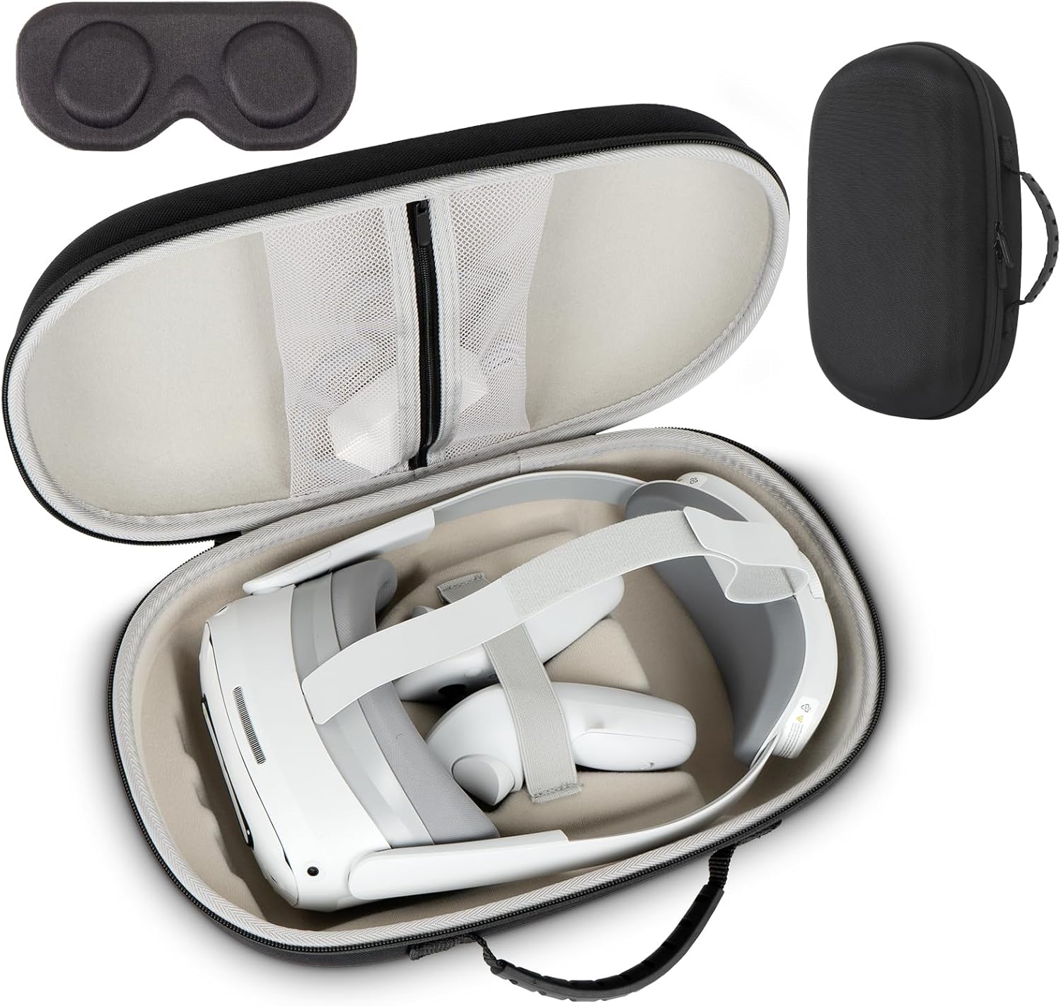 XINGFUDAO Medium Carrying Case for Meta Quest 3/3S /Pico 4 Ultra, Travel Bag Compatible with Elite Head Strap and Accessories, Hard Box Suitable for Protection and Storage (Black, M)