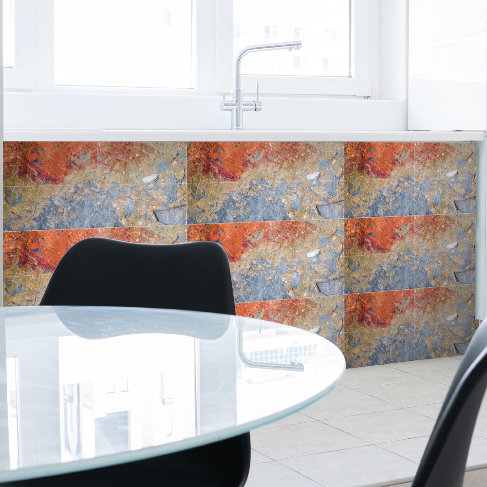 Selbstklebende Mosaikfliesen Roter Stern - 10 Stück 30x30cm PVC