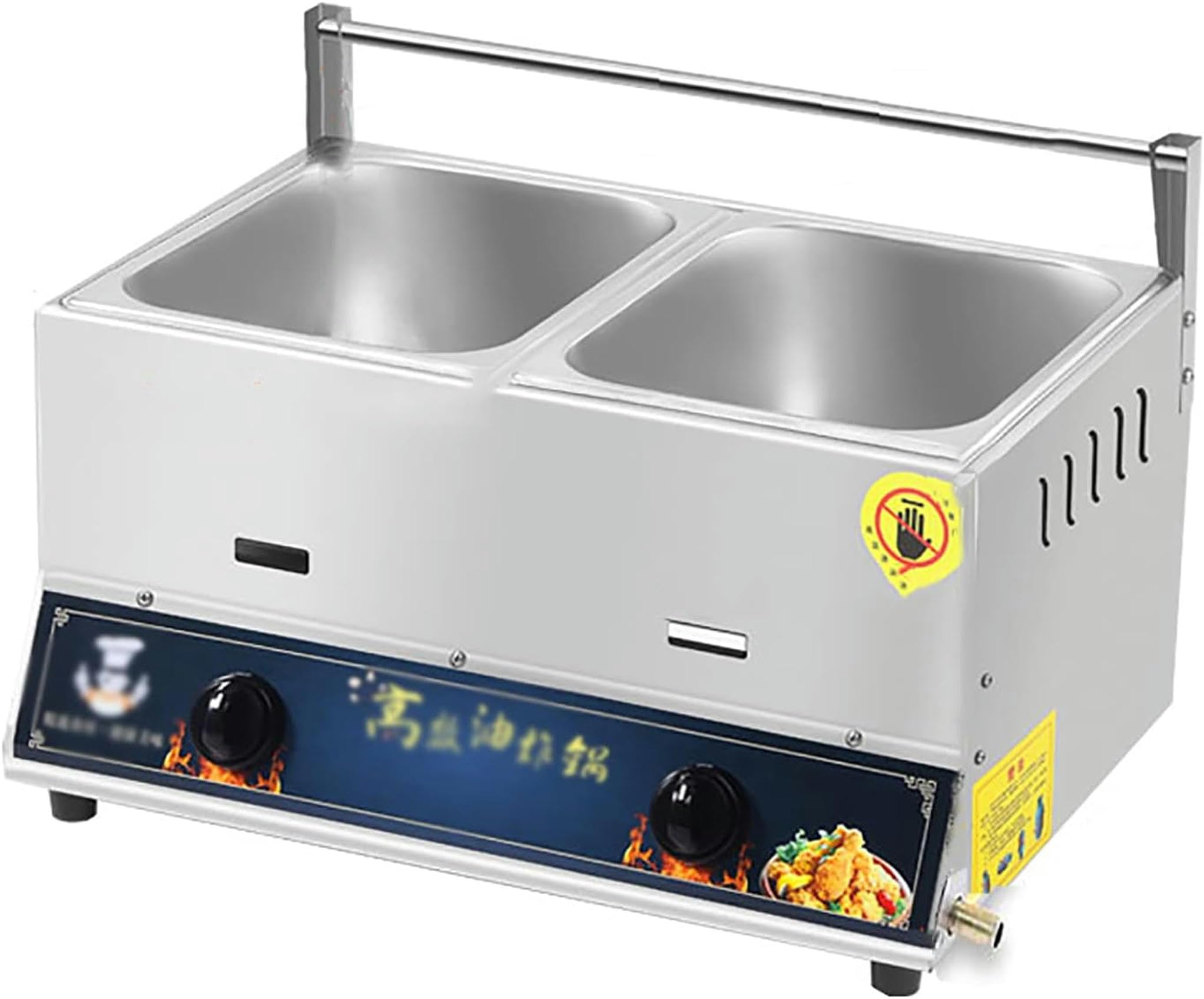 Friteuse à gaz GPL 20 L en acier inoxydable pour frites et poulet de comptoir