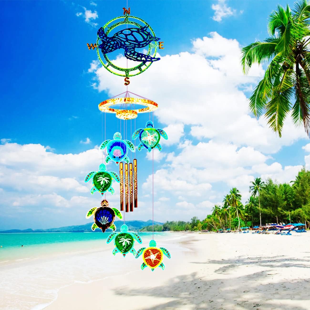 Xidmold Wind Chime Resin Molds Kit,Turtle Silicone Molds for Wind Chime Casting, Sea Turtle Epoxy Resin Molds for DIY Wind-Bell Pendant Keychain Coaster Ocean Home Decor