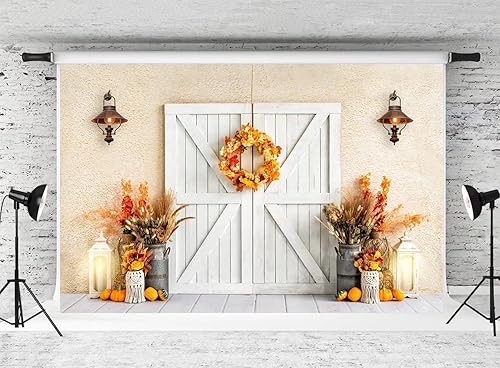 Miniatura 10 de Kate Telón de fondo de fotografía de Acción de Gracias de otoño de 7 x 5 pies para cosecha, calabazas, telón de fondo, puerta de granero, retr