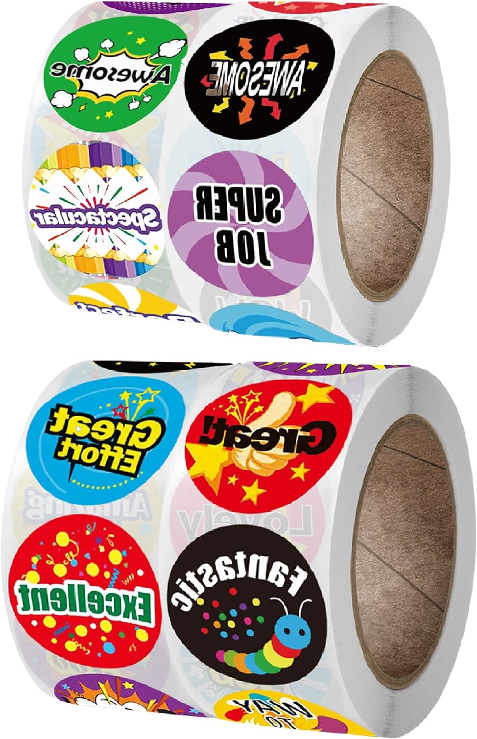 Encouraging Sticker Roll 2000pcs - 32 Fun Patterns Positive Quotes & Praise for Parents, Teens Waterproof for Journals, Envelopes, Lockers