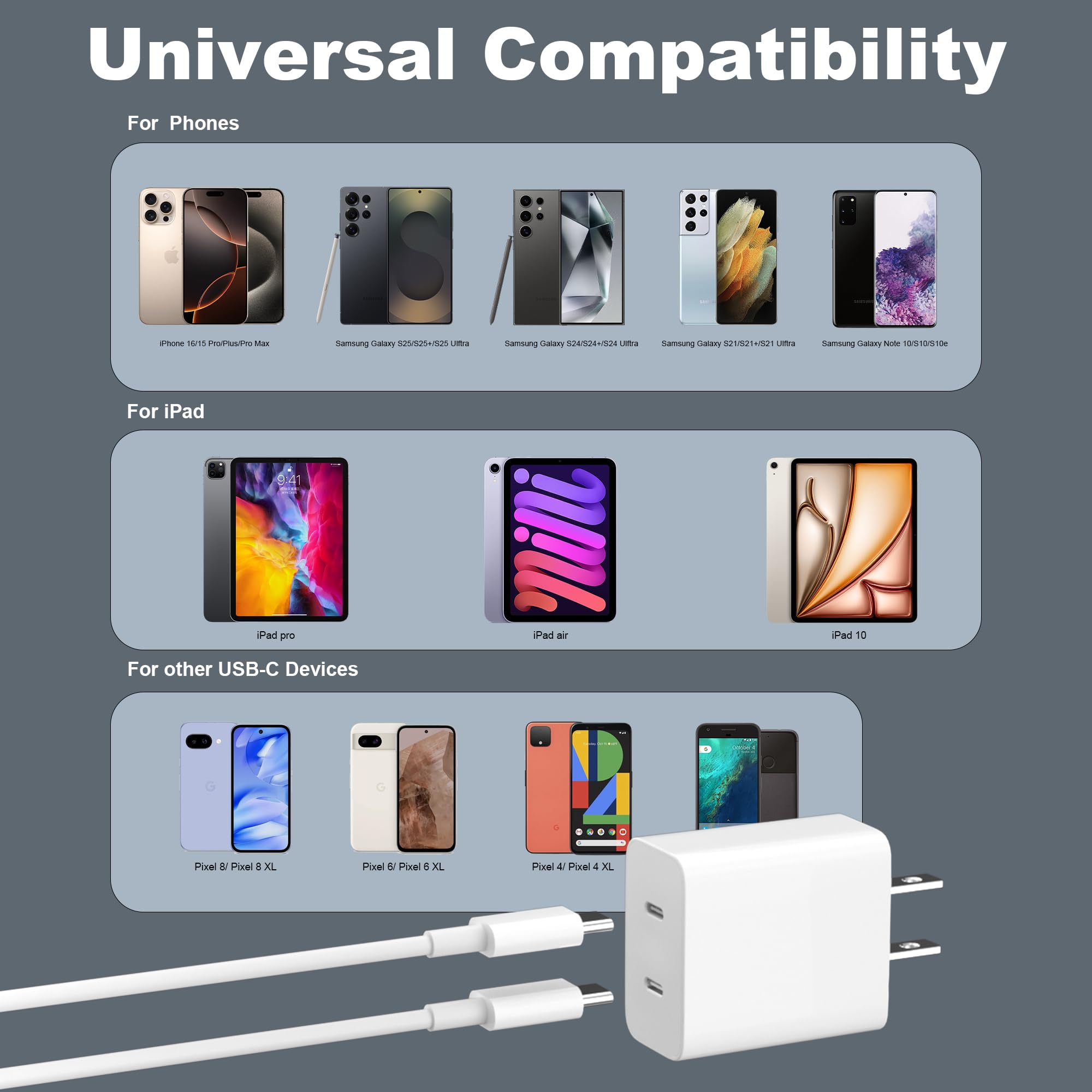 Snapklik.com : For iPhone 16 Chargers Fast Charging, 45W USB C Dual ...