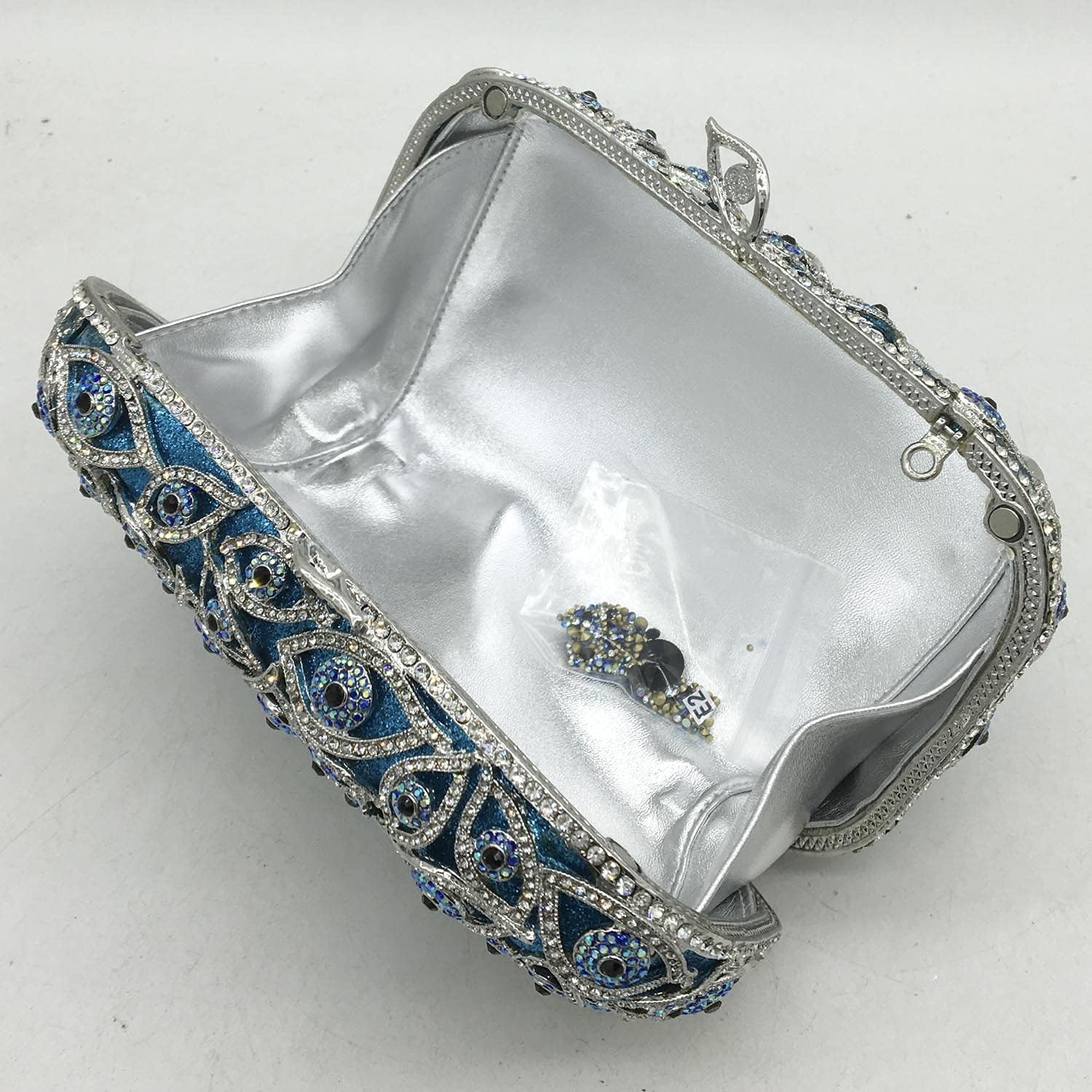 Boutique De FGG Evil Eye Clutch Purse for Women Glitter Evening Bags Crystal Clutch Party Dinner Rhinestone Handbag,Mini