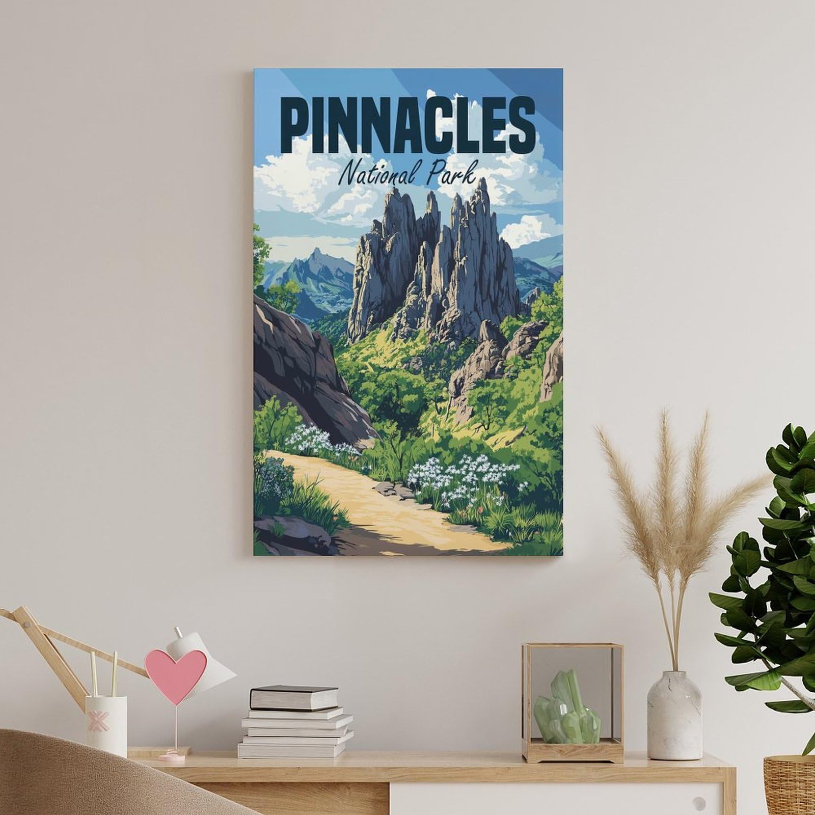 Junmoney Pinnacles National Park Wandbild, 20x30inch(50x75cm), Für Wohnung, Büro Oder Neue Räume, Leinwanddeko Als Wohnliche Idee, Für Dekorative Bilderwände