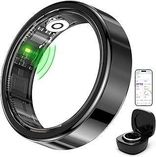 FitElf 3 Pro Smart Ring—Health & Fitness Tracker for Women & Men | Monitor Heart Rate, Sleep & Blood Pressure | IP68 Waterproof | 10-Day Battery | No Subscription Needed (Black, 13)