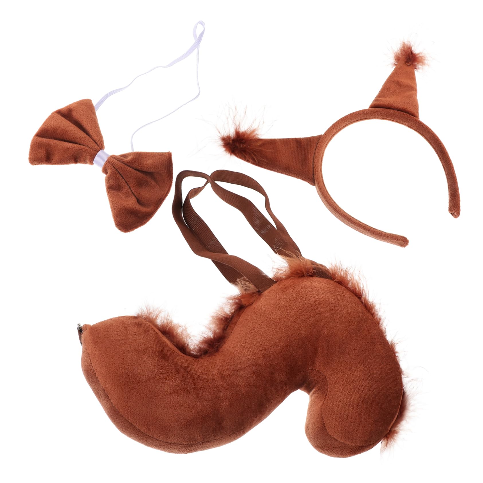 Veemoon Costume D'Écureuil Queue d'animal Et Bandeau en pour Adulte Accessoire De Cosplay Accessoire De Queue d'animal Costume d'animal Tissu Café