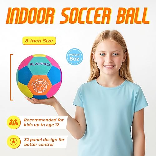 Miniatura 3 de Balón de Entrenamiento de Fútbol para Interior, Tamaño 4 Rosa,Azul,https://www.amazon.com/dp/undefined