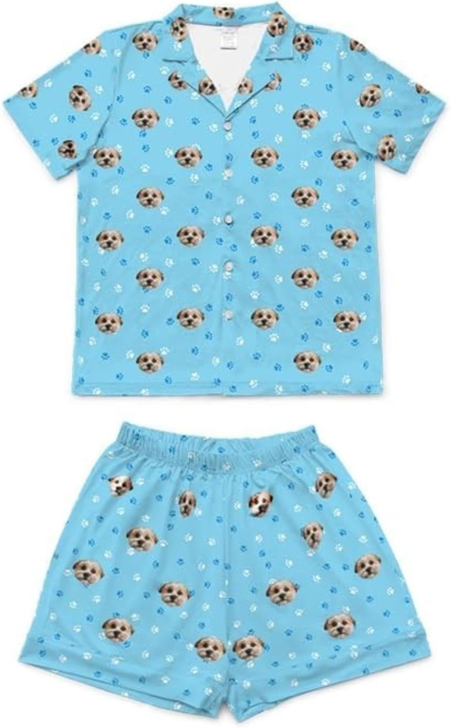 Cuddle Clones Adult Custom Pet Face Pajamas Short Sleeve Set Parent - Set 1 Pet