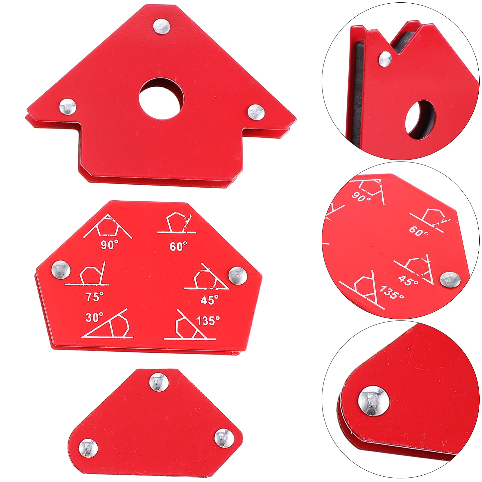 TEHAUX Posizionatori Magnetici Magneti a Freccia Rossi Set 6 Pezzi per Saldatura Angolari Supporto Ausiliario Metallo per Installazione e Applicazioni Appese