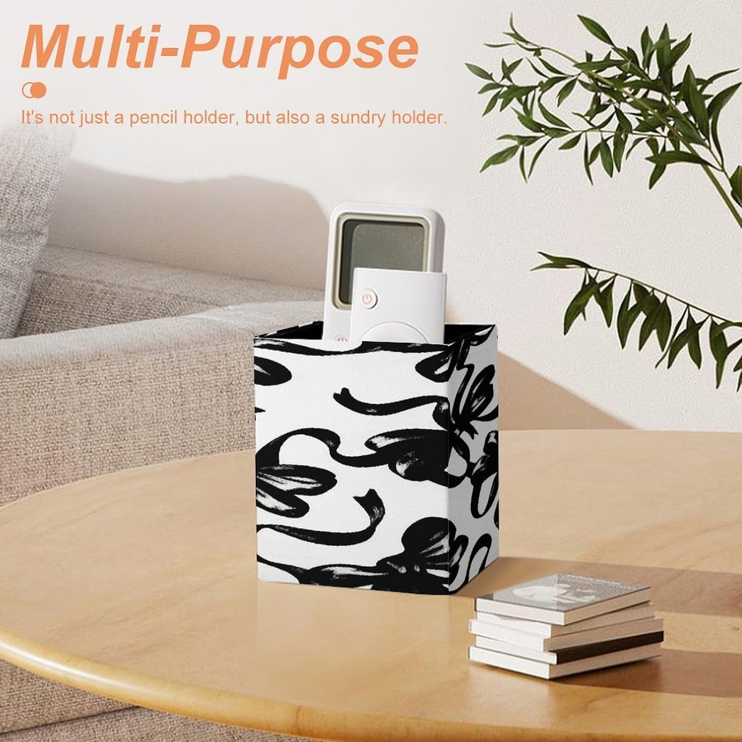 Bows Grey Square Pen Holder Desk Organizer for Office Home image 5