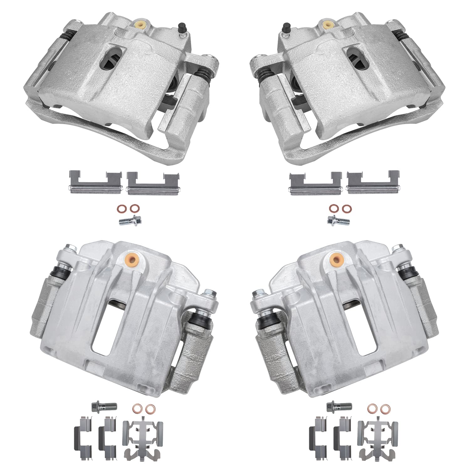 Detroit Axle - 4pc Brake Calipers for Chevy GMC Sierra Silverado Suburban 1500 Yukon Safari Tahoe Astro Disc Brake Calipers w/Brackets Front and Rear Replacement