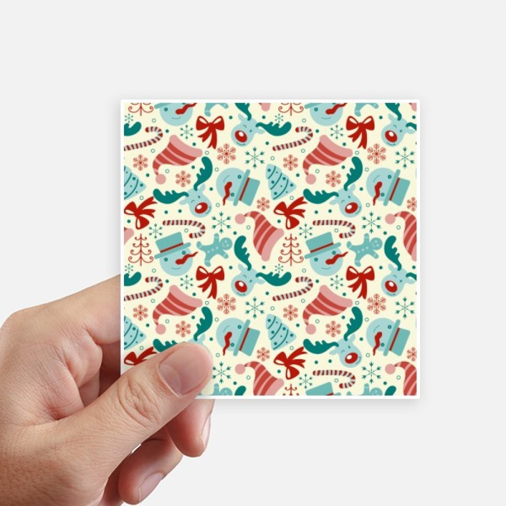 Autocollant Joyeux Noël Arbre Abstrait multicolore 10x10cm sticker mural pour valise et PC 8 pièces