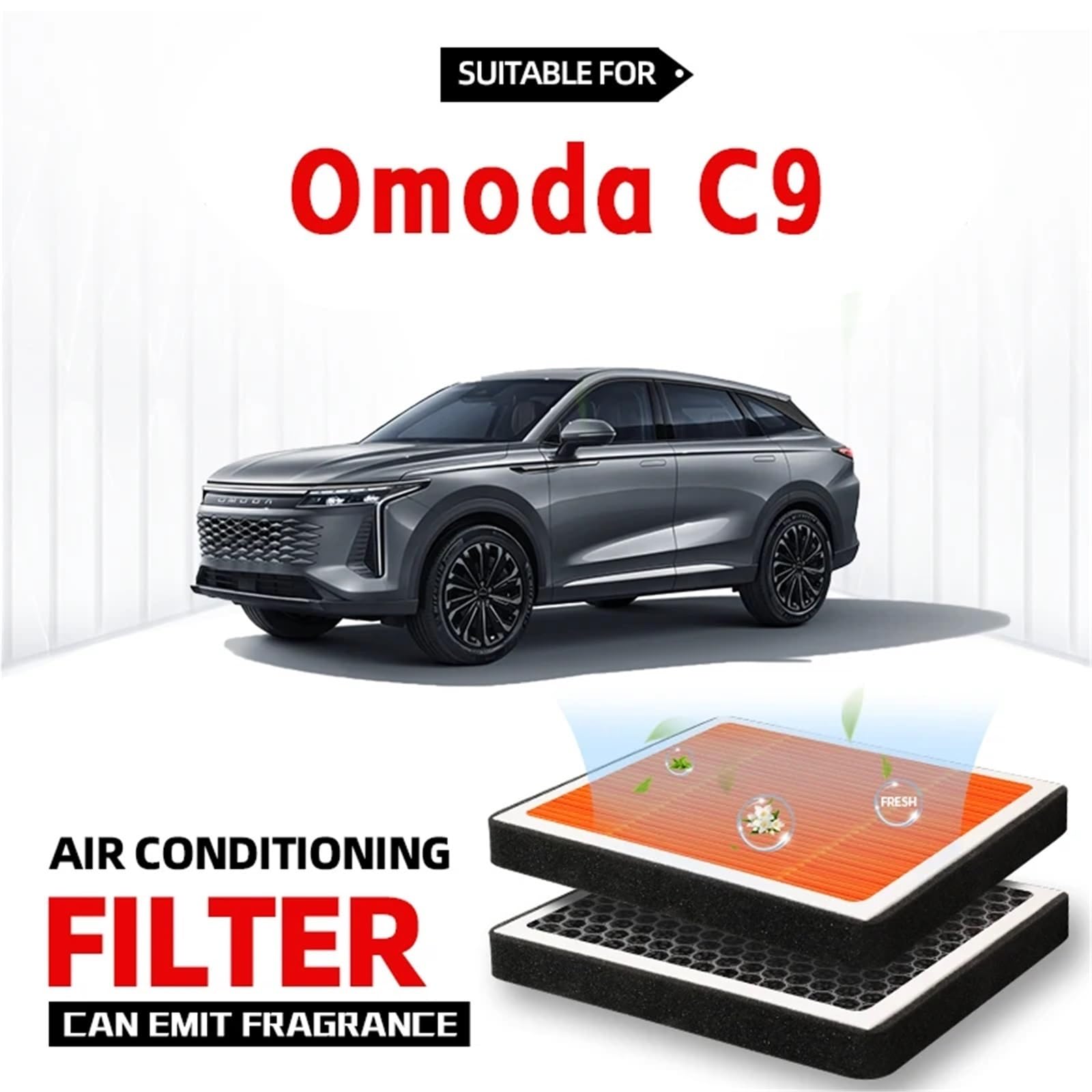 Filtr kabinowy Pasuje do filtra kabinowego Omoda C9 Filtr powietrza Filtr klimatyzacji z węglem aktywnym z zapachem oczyszczającym powietrze w kabinie
