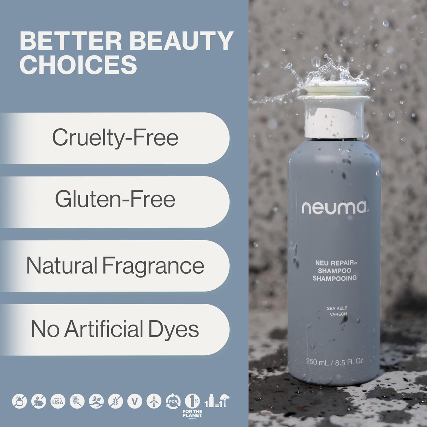 Neuma Neu Repair Shampoo - Revitalizes, and Strengthens Damaged Hair, Sulfate-Free, Lemon, Lavender and Fir Needle Scent - Image 4