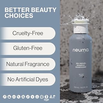 Neuma Neu Repair Shampoo - Revitalizes, and Strengthens Damaged Hair, Sulfate-Free, Lemon, Lavender and Fir Needle Scent