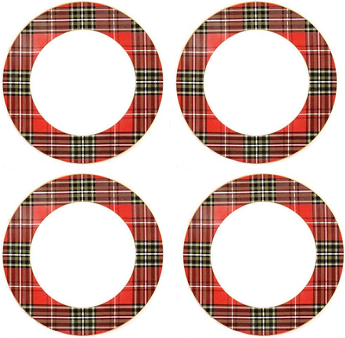 222 FifthWexford Red & Green Plaid Dinner Plate Set of 4