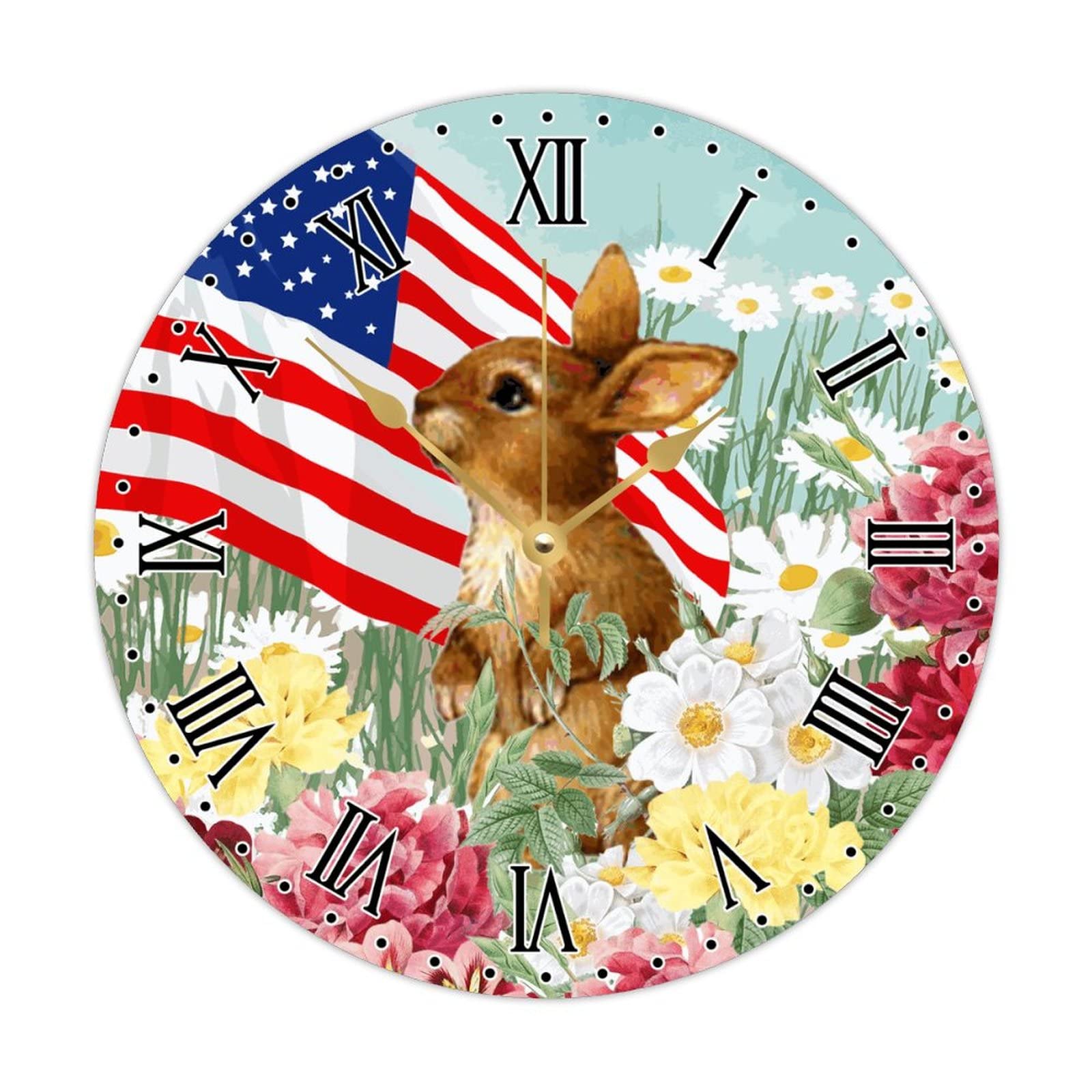 Horloge murale USA en bois cadeau de pendaison de cremaillere amusant