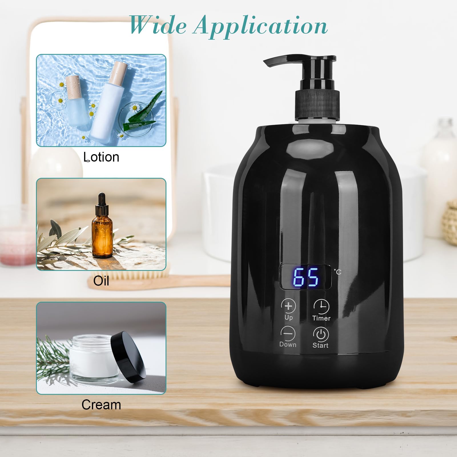 Chauffe-huile essentielle, affichage LED, réglage de la température, chauffe-bouteille d'huile de massage , outil de massage portatif for chauffe-huile à bouteille for massage spa à domicile, salon pr