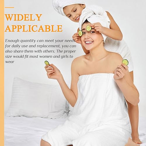 Miniatura 5 de Tigeen 8 piezas de toallas de spa para mujer, batas de spa con cierre ajustable y parte superior elástica, bata de spa ligera (rayas blancas)