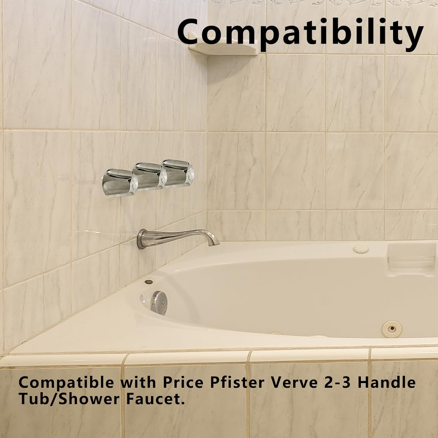 SODOI 3 Piece Shower Knob Replacement Compatible with Price Pfister Verve Tub Shower Faucet Include 1 Hot 1 Cold 1 Diverter 3 Screws and 3 Stickers Replacement for Remodeling Trim(Matte Black)
