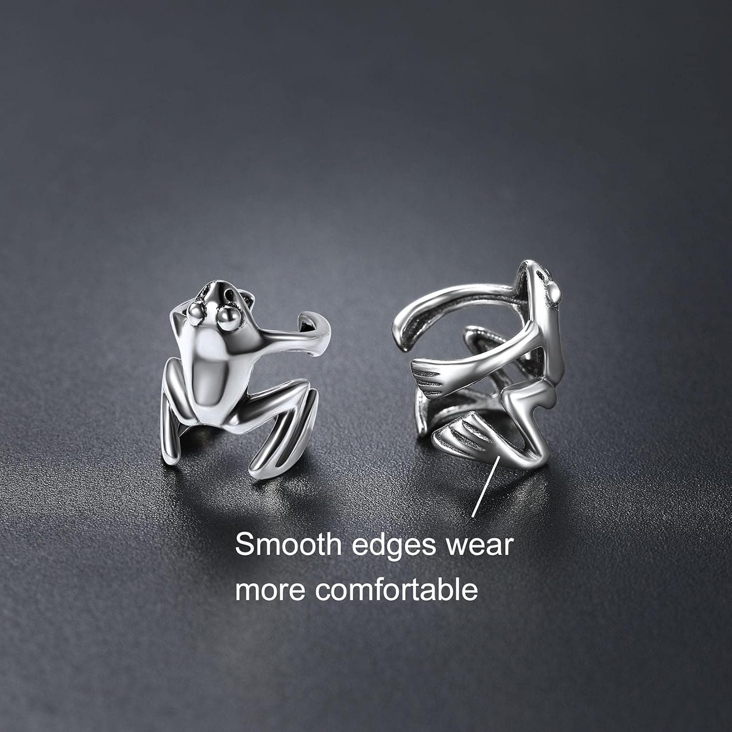 SILVERCUTE 925 Sterling Silver Earrings for Women,Silver Cat/Dinosaur/Devil Horn/Leaf/Snake/Skeleton Various Stud Earrings or Ear Cuffs