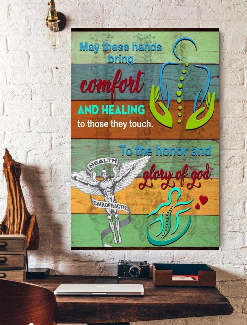 HOUVSSEN Healthy Chiropractic Vertical Poster, Knowledge Plaque for Bar Cafe Restaurant Club Farm Cave Home Wall Decor Metal Poster Sign, Vintage Metal Tin Sign Plaque 6 X 8 Inch