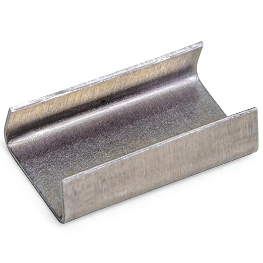 IDL Packaging Open (Snap-On) Seals for 1/2" Strap Width Steel Strapping (Pack of 1000) - Superior Holding Power - Sturdy Metal Clips for Securing Heavy Packaging and Pallet Banding