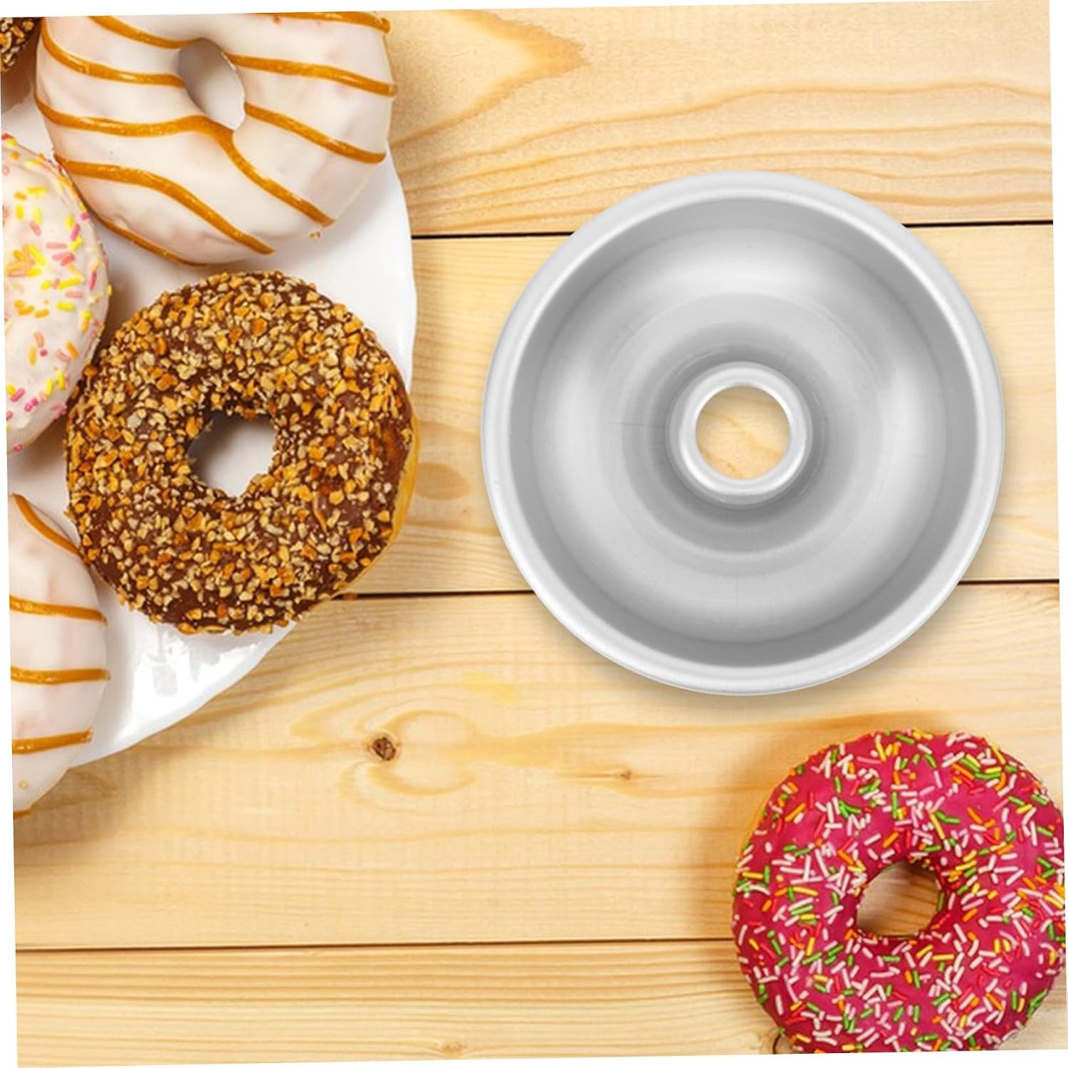 Nonstick Donut Cake Baking Mold Pan Aluminum Alloy Silver