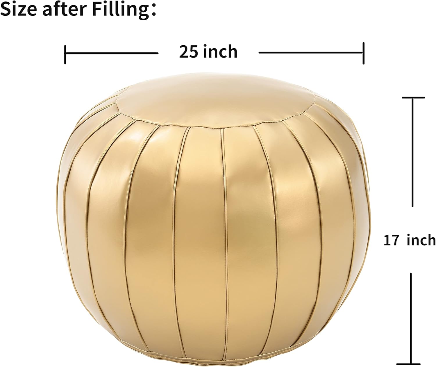 Buy Comfortland Unstuffed Ottoman Pouf Cover, Pu Leather Footstool