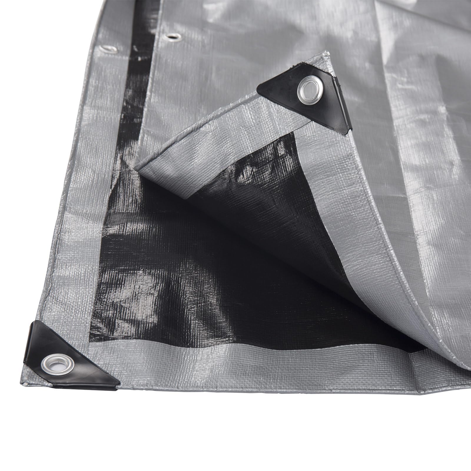 Bâche Protection WOLTU PVC 500g/m² - 2x3m Gris - Imperméable, UV, Renforcée - Œillets Tous Les 50cm