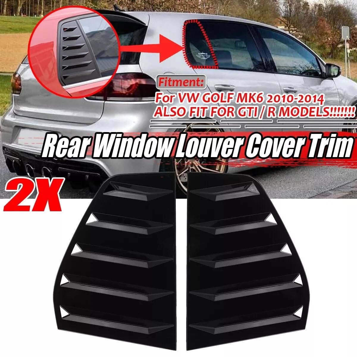 Pasuje do golfa 5 6 7 MK5 MK6 MK7 MK7.5 2003-2020 tylna boczna osłona okna Spoiler 1 para rolety okiennej Spojler na tylne skrzydło Spoiler dachowy(Golf 7 Carbon Look)