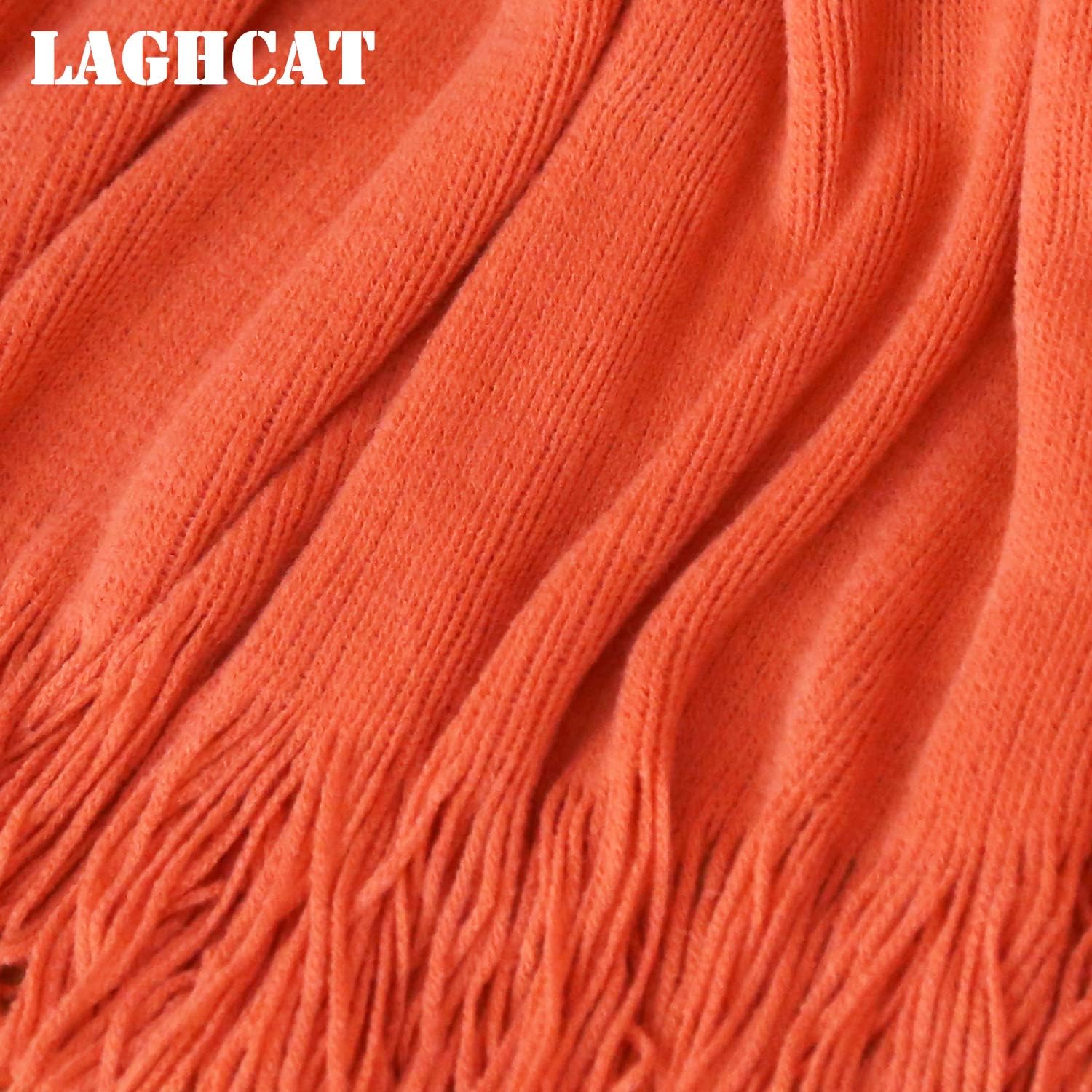 LAGHCAT Knitted Throw Blankets for Couch, Textured Soft Throw Blankets with Tassels, Warm Cozy Fluffy Lighteight Knitted Decorative Blanket for Bed Sofa Chair, 50×60 inches