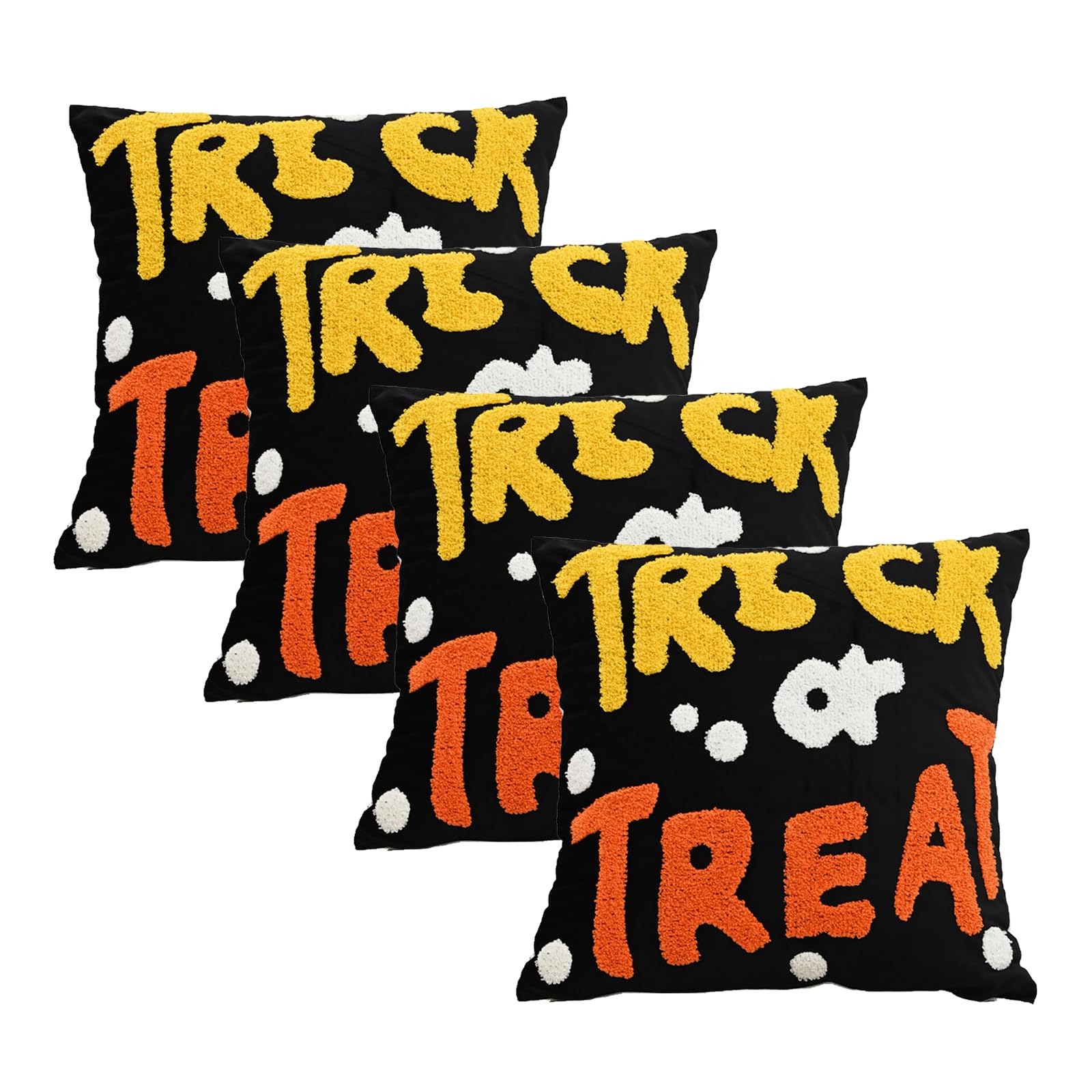 Housses d'oreiller Halloween premium en peluche douce 45x45 cm pour accent de fauteuil