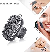 Vista 3 de Limpiador facial para hombres, cepillo de limpieza facial de silicona, cepillo de lavado facial manual, impermeable, cuidado de la piel, cepillos
